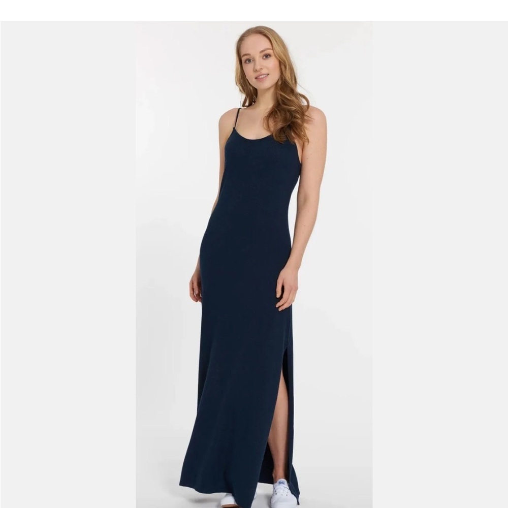Leimere Navy Blue Cashmere Hampton Maxi Dress Size Medium dark academia preppy